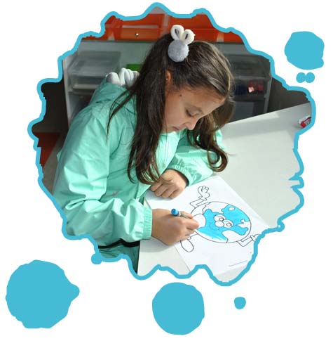 Young girl colouring